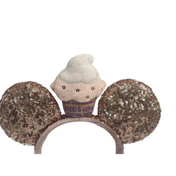 Minnie Mouse Ears 2019 Epcot Food & Wine Festival Rose Gold Cupcake Authentic - Picture 3 of 16